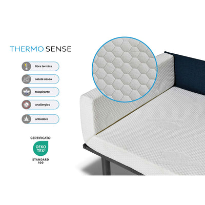 Divano Letto Levis con Materasso 10cm, sfoderabile, 2 cuscini omaggio, Made in Italy