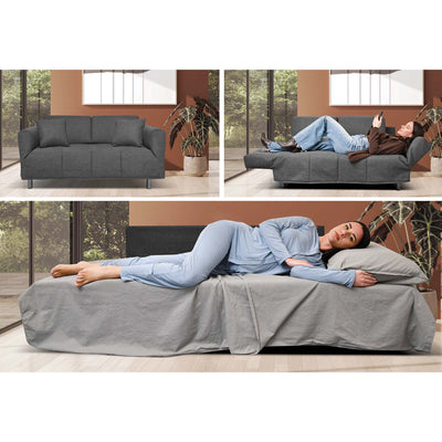 Canapé-lit Levis avec matelas 10cm, déhoussable, 2 coussins offerts, Fabriqué en Italie