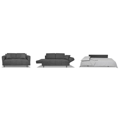 Canapé-lit Levis avec matelas 10cm, déhoussable, 2 coussins offerts, Fabriqué en Italie