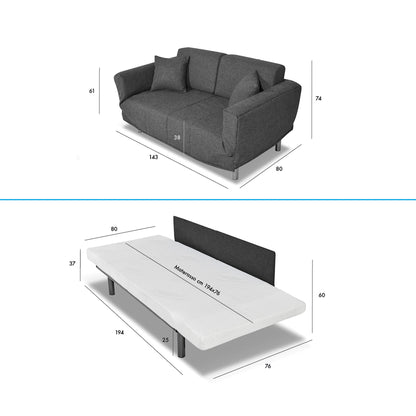 Divano Letto Levis con Materasso Comfort - Nuvole di Sonno