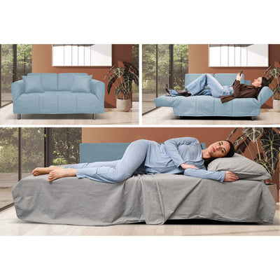 Divano Letto Levis con Materasso 10cm, sfoderabile, 2 cuscini omaggio, Made in Italy