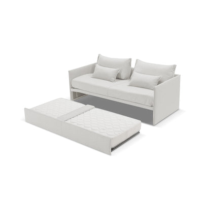 Canapé-lit Double avec matelas 14cm, déhoussable, 2 coussins offerts, Fabriqué en Italie