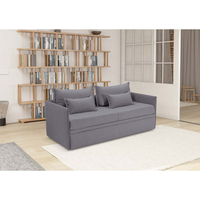 Canapé-lit Double avec matelas 14cm, déhoussable, 2 coussins offerts, Fabriqué en Italie