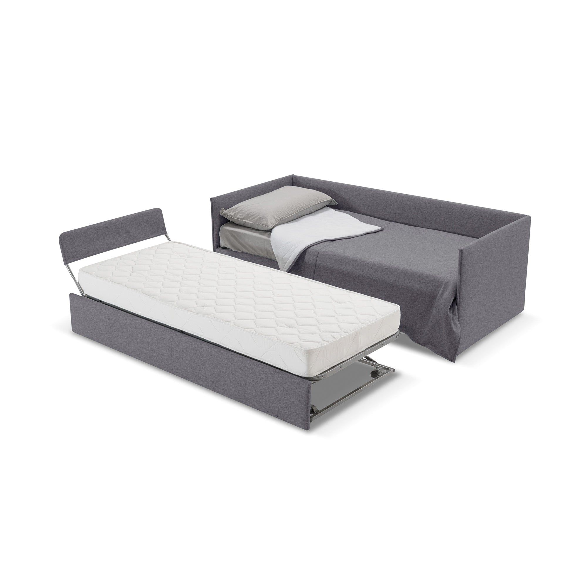 Divano letto Double con Materasso, sfoderabile, 2 cuscini omaggio, Made in Italy
