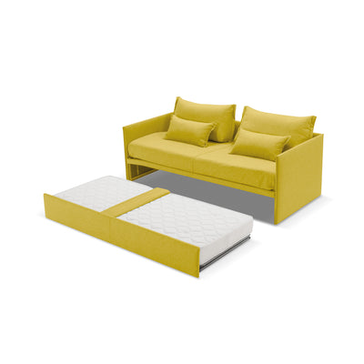 Canapé-lit Double avec matelas 14cm, déhoussable, 2 coussins offerts, Fabriqué en Italie