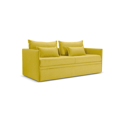 Canapé-lit Double avec matelas 14cm, déhoussable, 2 coussins offerts, Fabriqué en Italie