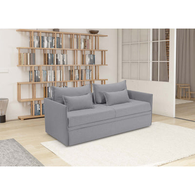 Canapé-lit Double avec matelas 14cm, déhoussable, 2 coussins offerts, Fabriqué en Italie