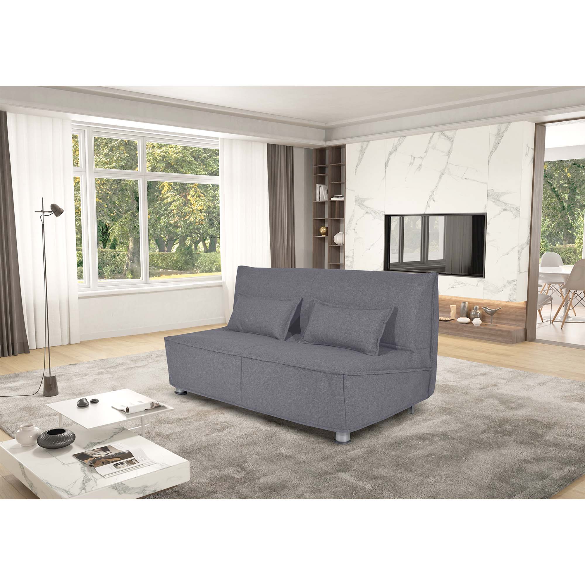 Divano letto Levante con Materasso, sfoderabile, 2 cuscini omaggio, Made in Italy