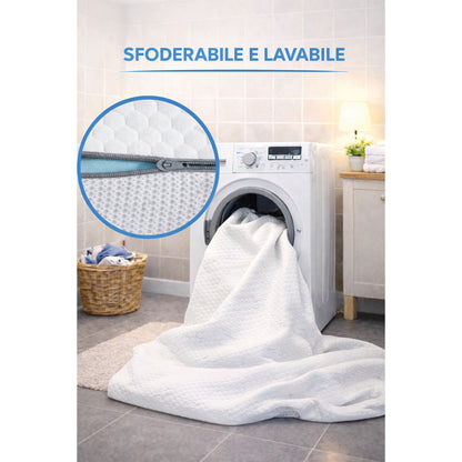 Topper Memory Foam 6cm Alta Densità - 7 Zone Ergonomiche - Made in Italy