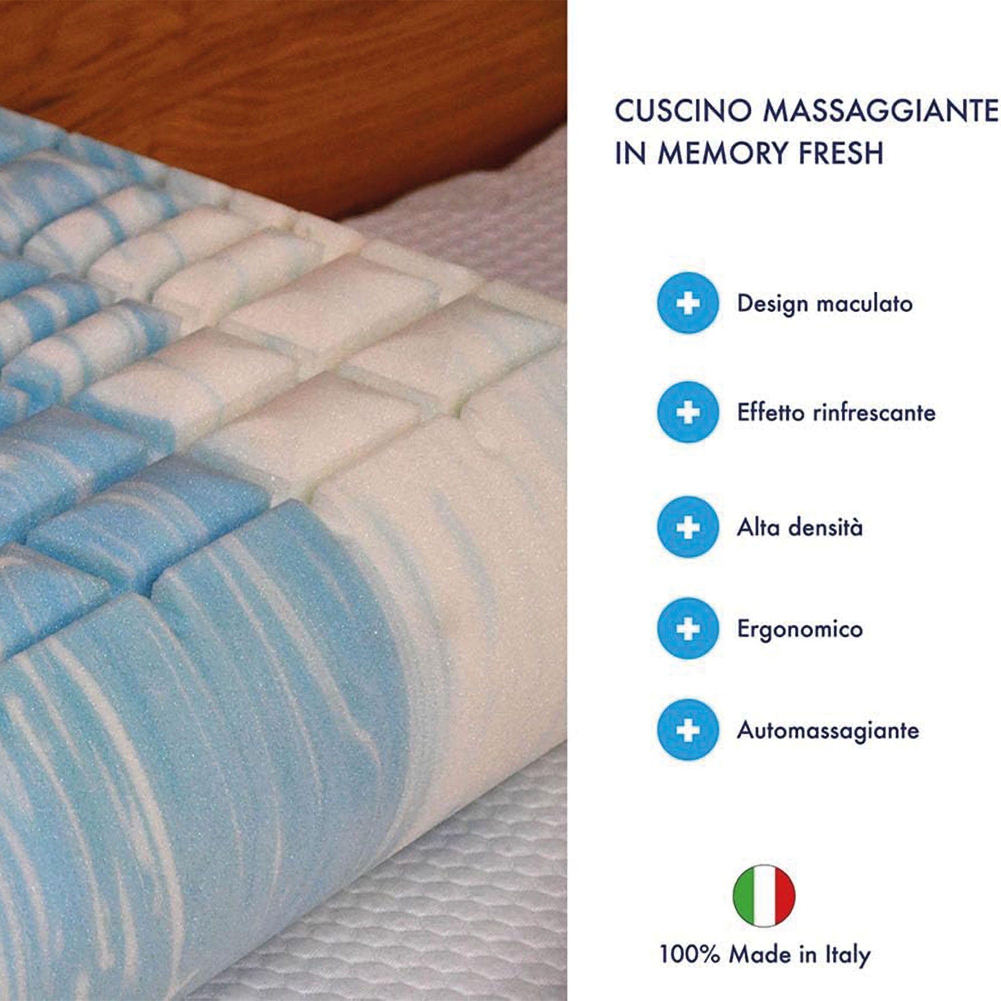 Cuscino Massaggiante Alto 13 Cm  in Memory Foam HD - Nuvole di Sonno