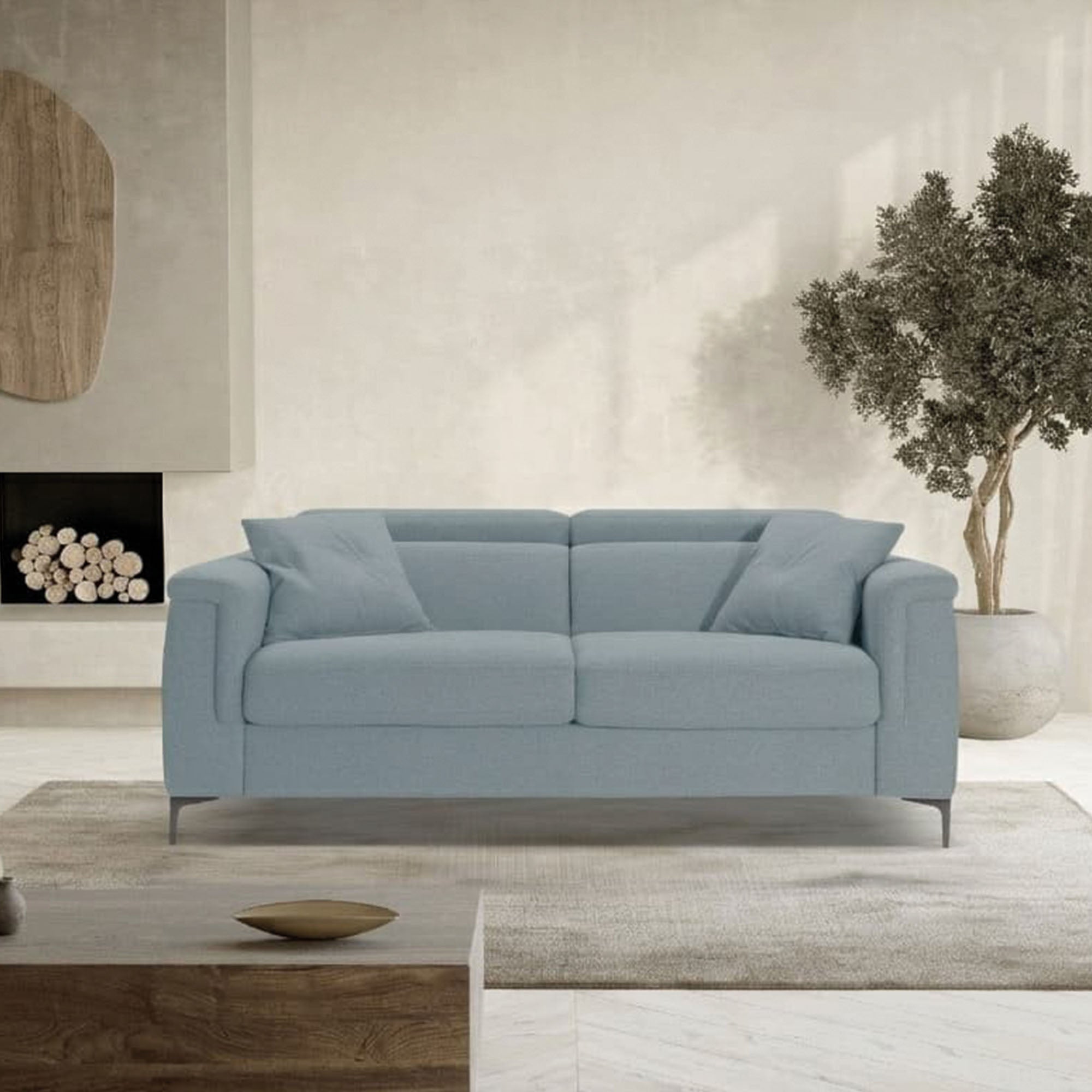 Canapé-lit John avec matelas 18cm, déhoussable, fabriqué en Italie