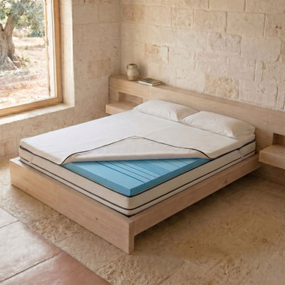 Topper Memory Foam 10cm Alta Densità - 7 Zone Ergonomiche - Made in Italy