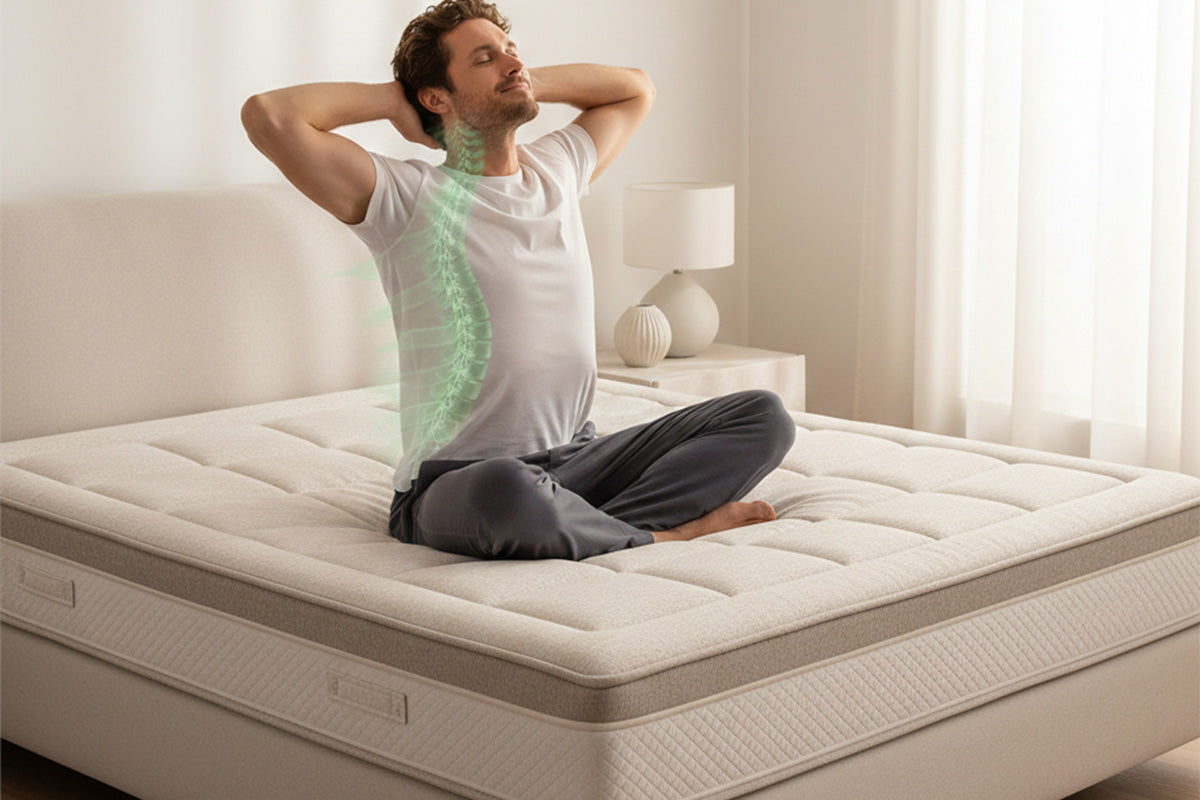 Materasso Ibrido Nuudott 30,5 Cm Con Molle Insacchettate E Memory Foam, Medium, 190x137 Cm, Confezione Sottovuoto