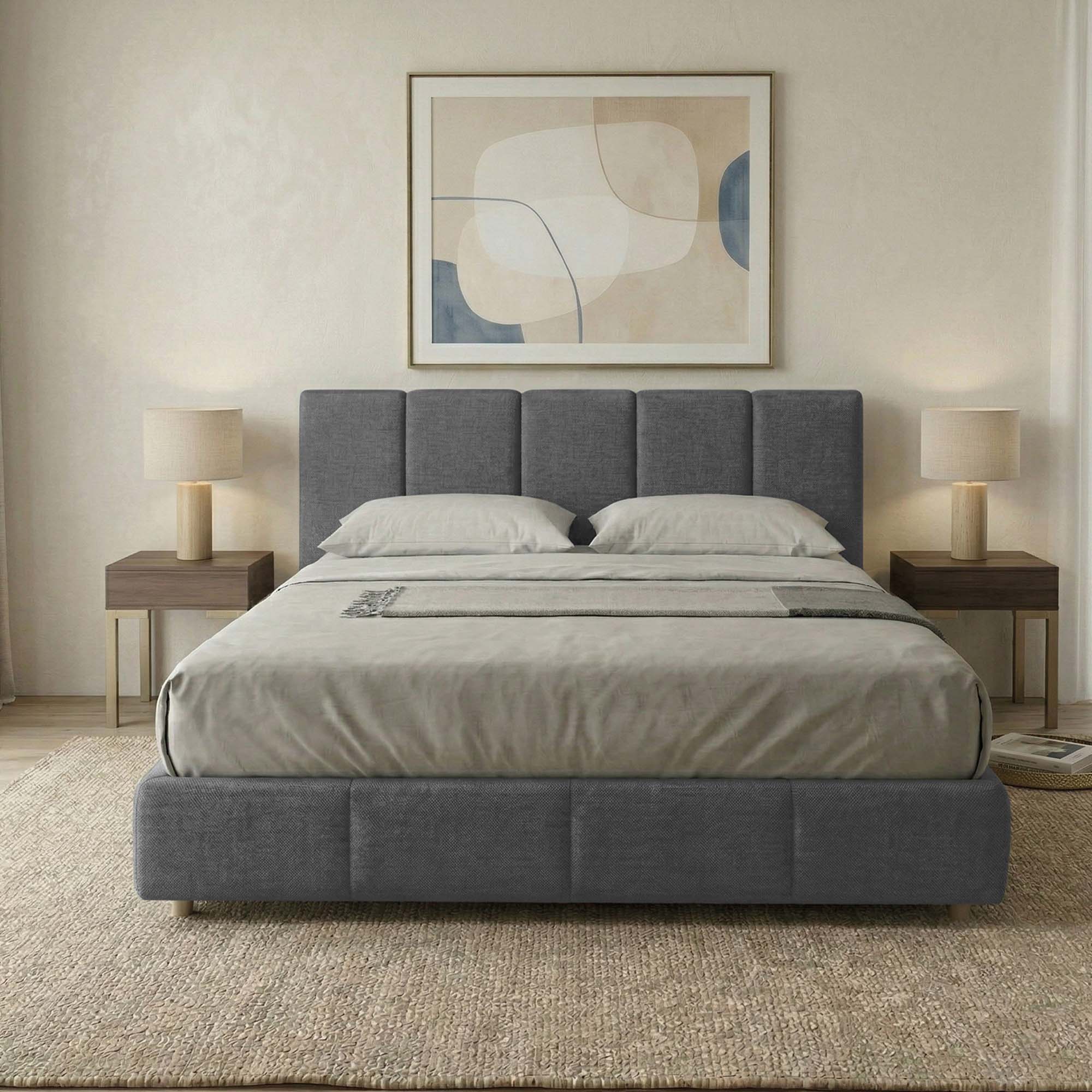 Letto Matrimoniale Contenitore con rete rinforzata e apertura facilitata Alma