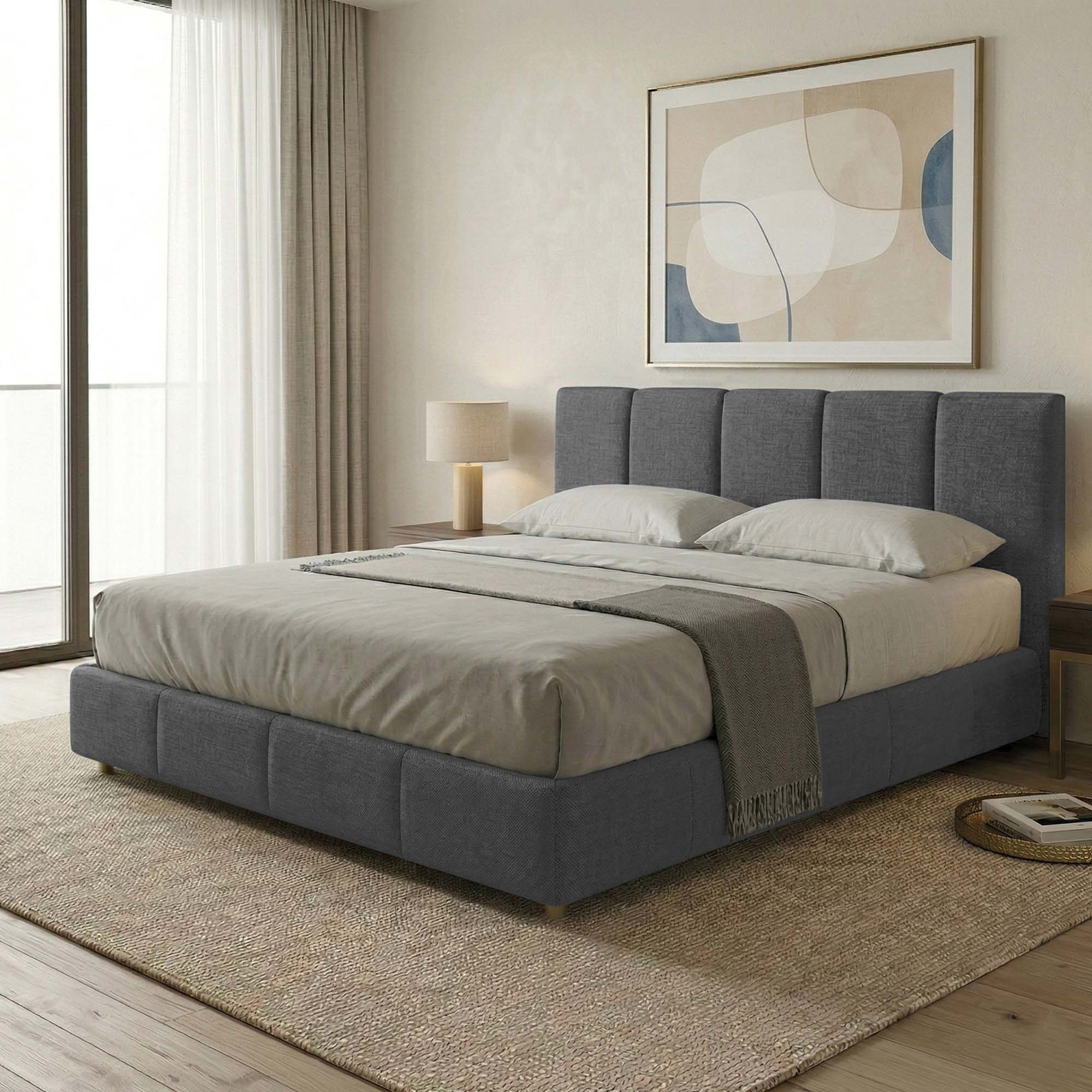Letto Matrimoniale Contenitore con rete rinforzata e apertura facilitata Alma