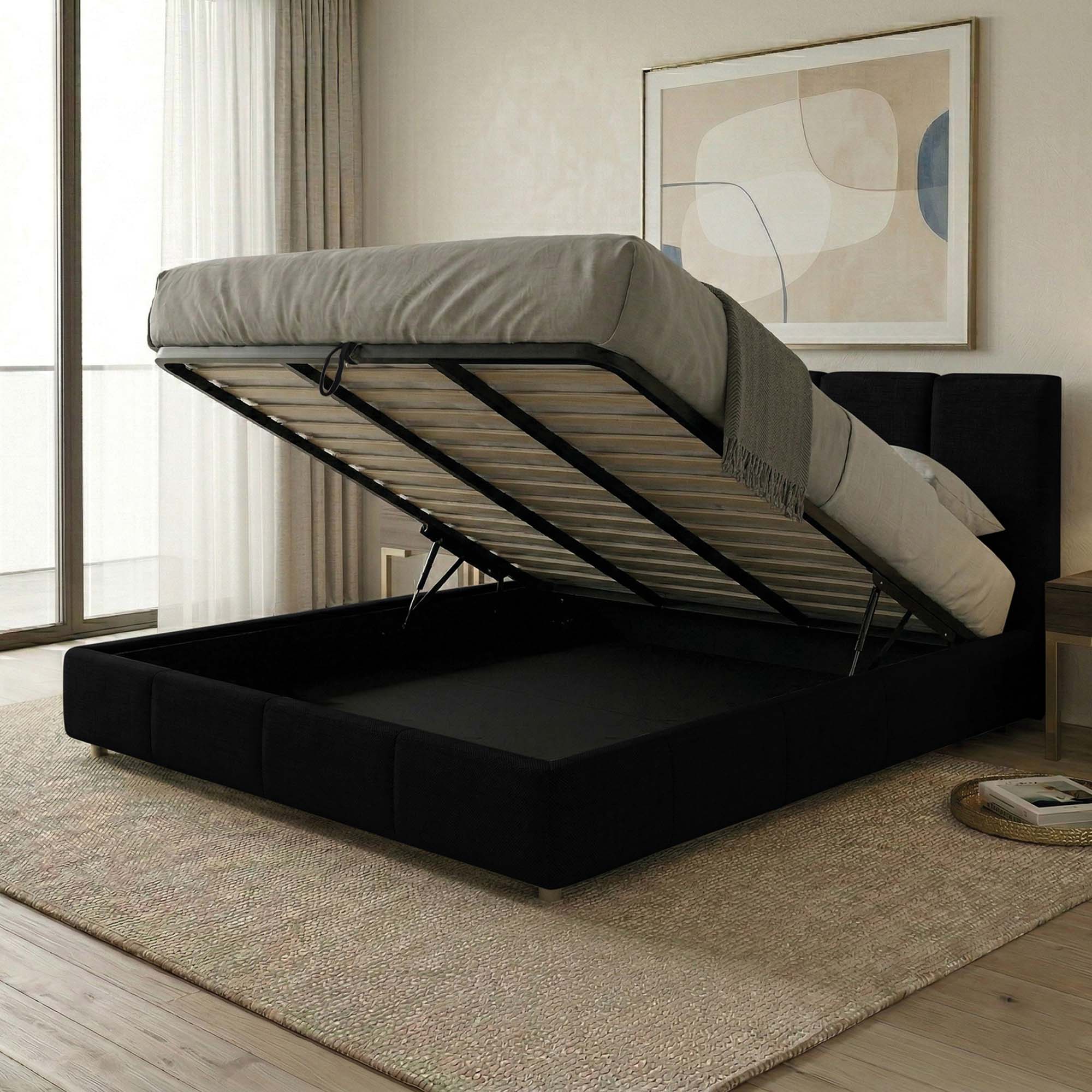 Letto Matrimoniale Contenitore con rete rinforzata e apertura facilitata Alma