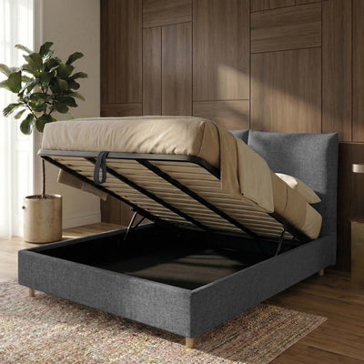 Letto Matrimoniale Contenitore con apertura facilitata e design classico Dune