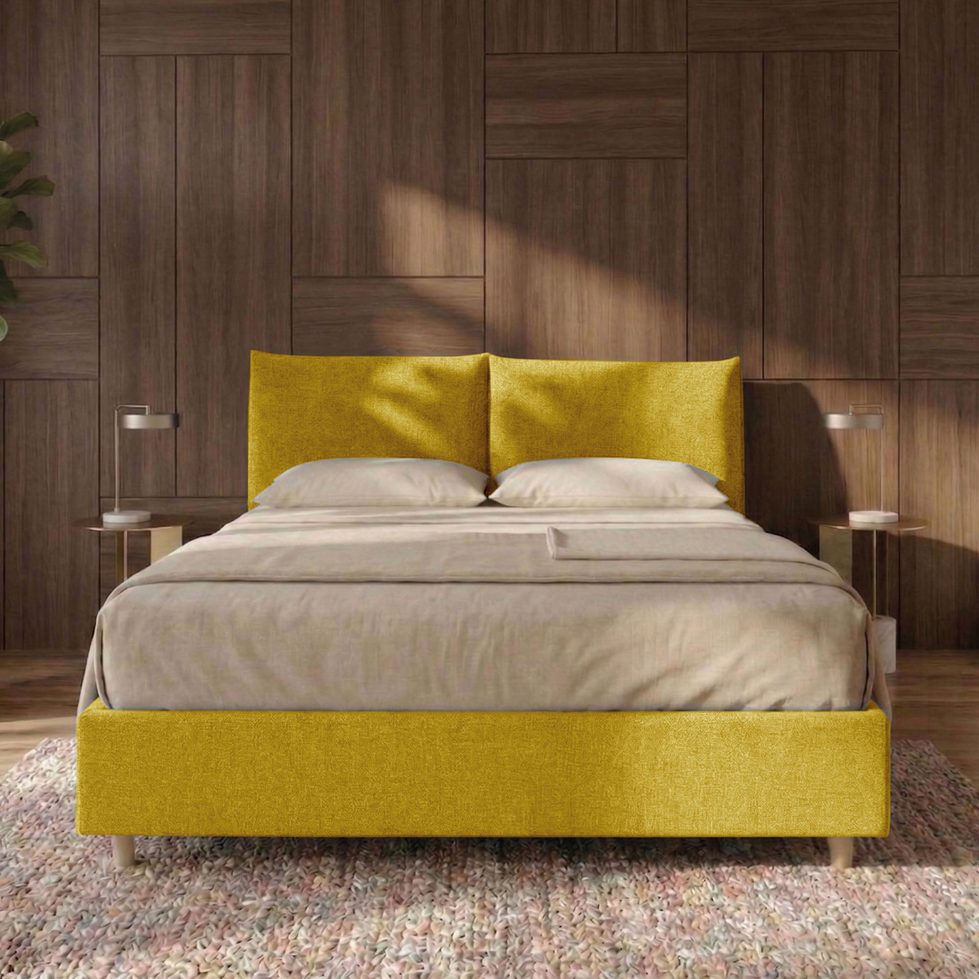 Letto Matrimoniale Contenitore con apertura facilitata e design classico Dune