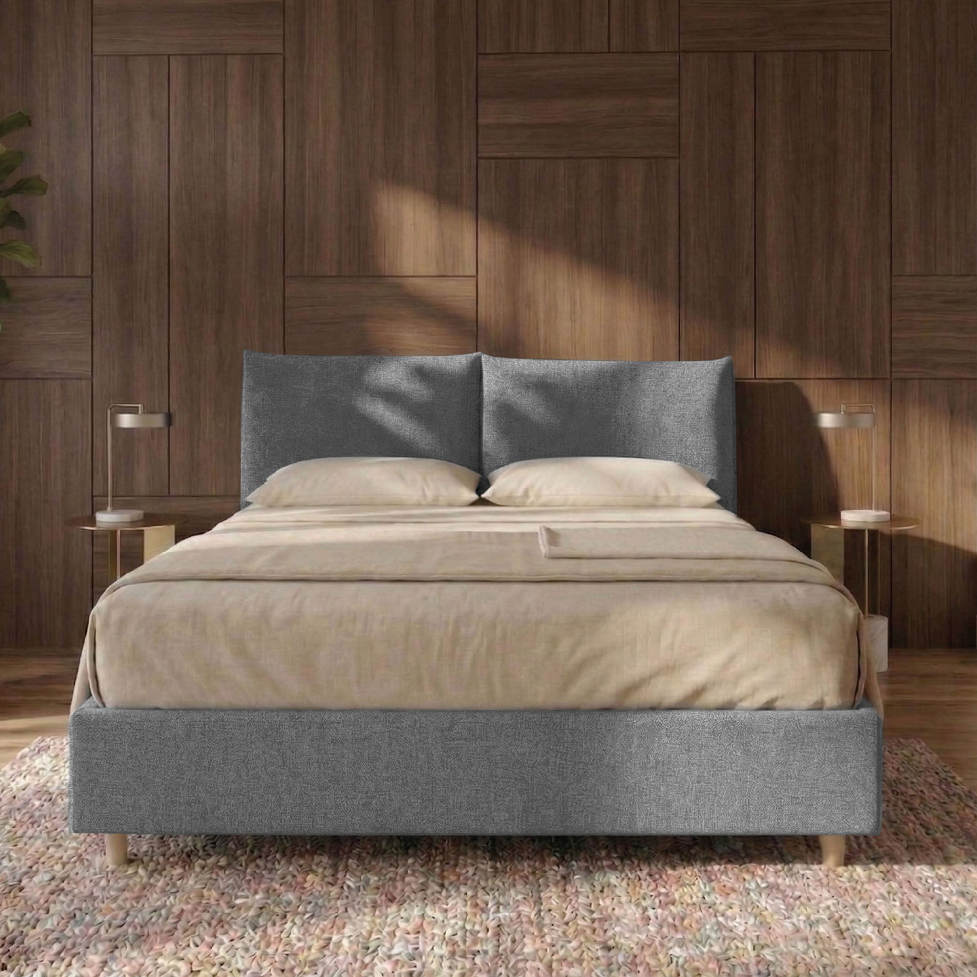 Letto Matrimoniale Contenitore con apertura facilitata e design classico Dune