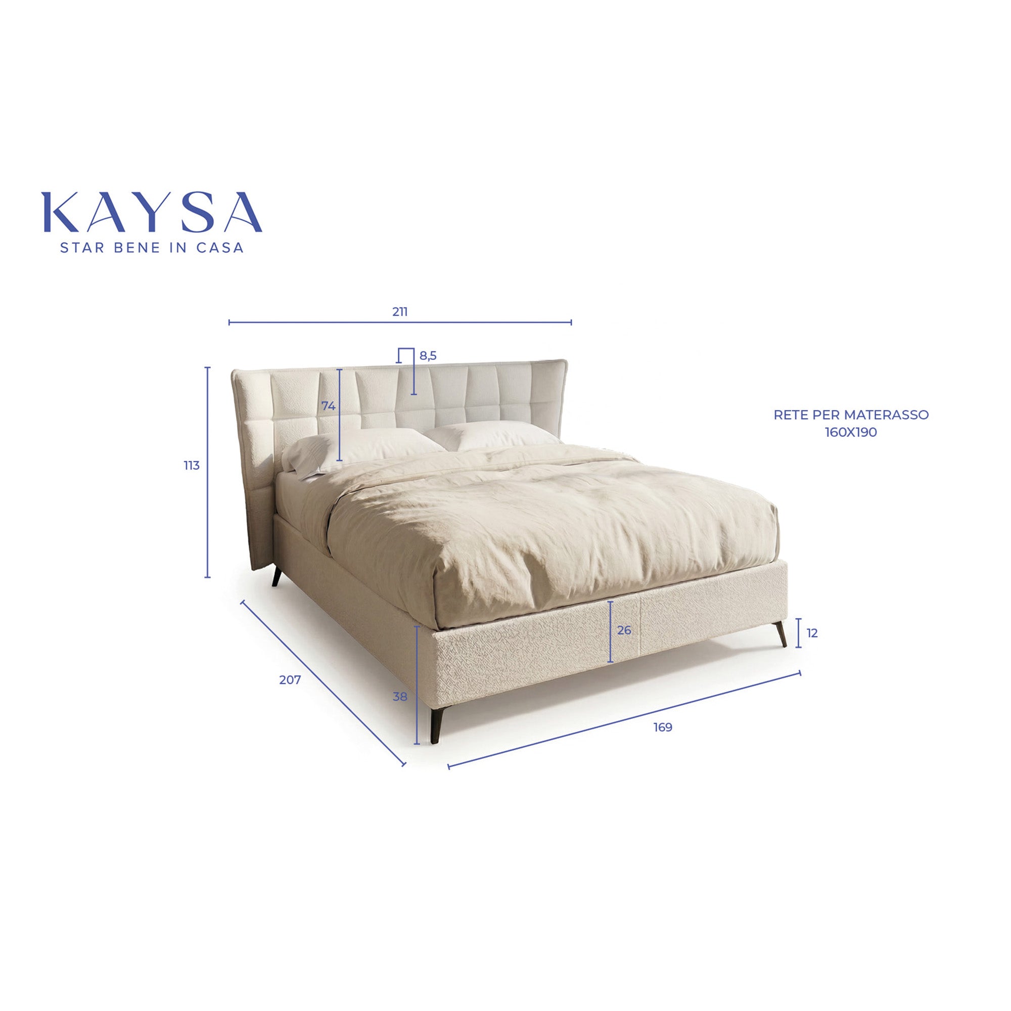 Letto Matrimoniale Contenitore con apertura facilitata e design moderno Nova