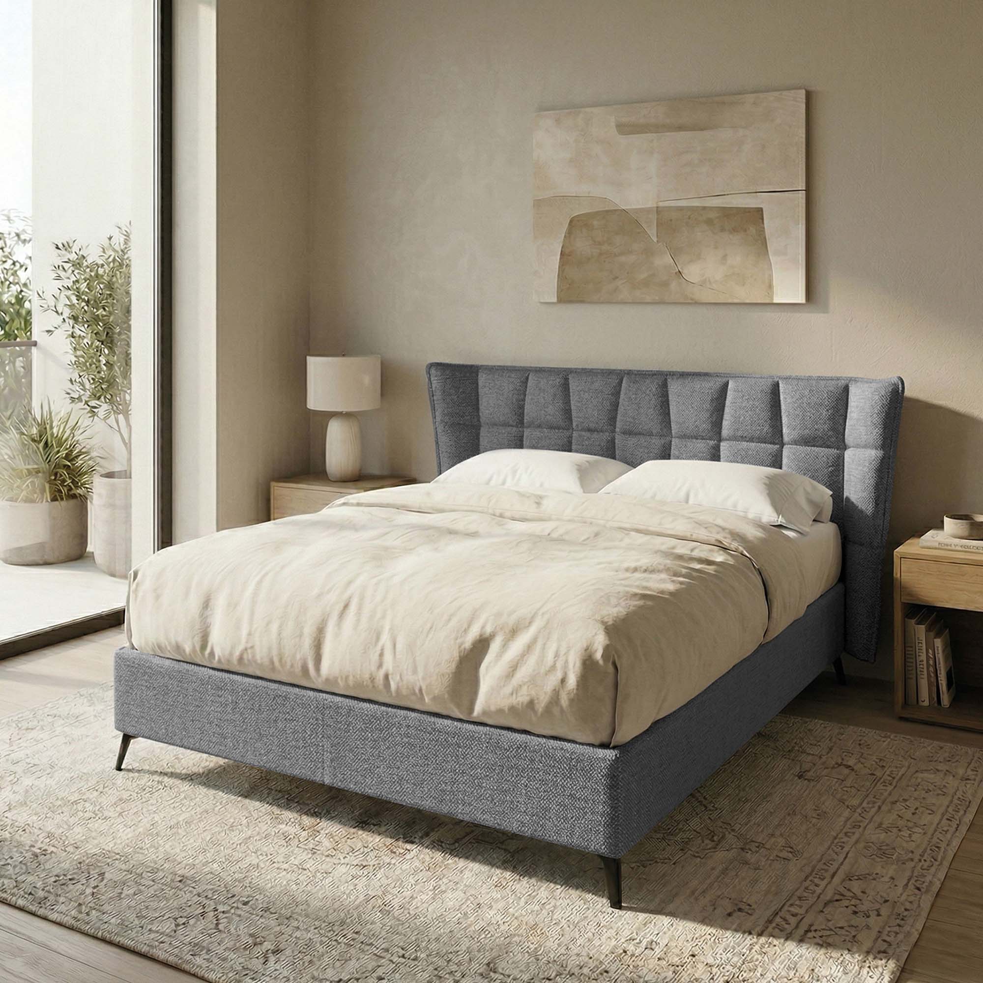 Letto Matrimoniale Contenitore con apertura facilitata e design moderno Nova