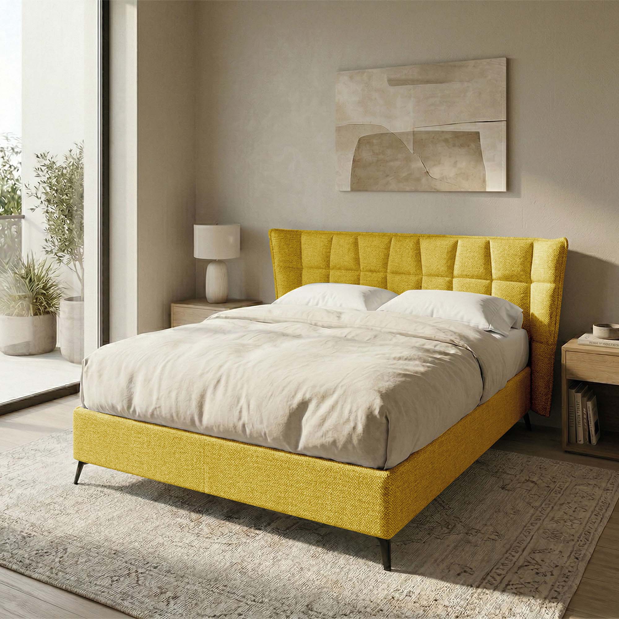 Letto Matrimoniale Contenitore con apertura facilitata e design moderno Nova