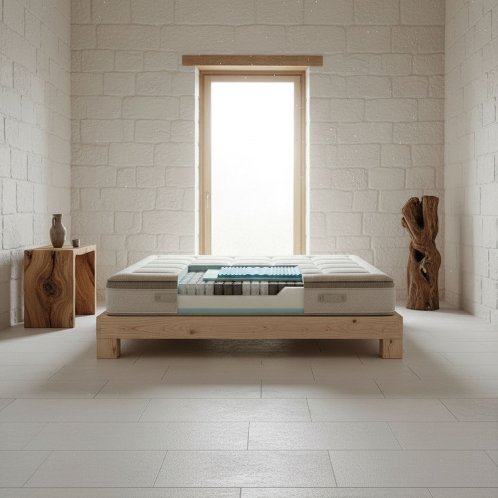 Materasso Ibrido Ortopedico (25cm) | Memory Foam HD & 800 Molle Insacchettate - Kaysa Plus