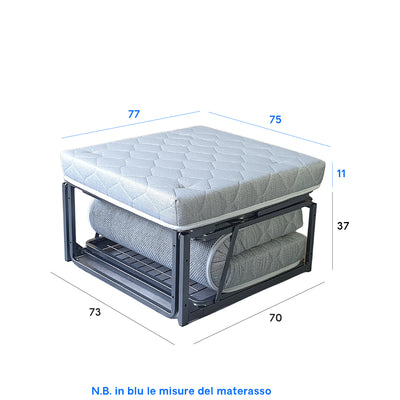 Pouf Letto Reverso con Materasso in Waterfoam